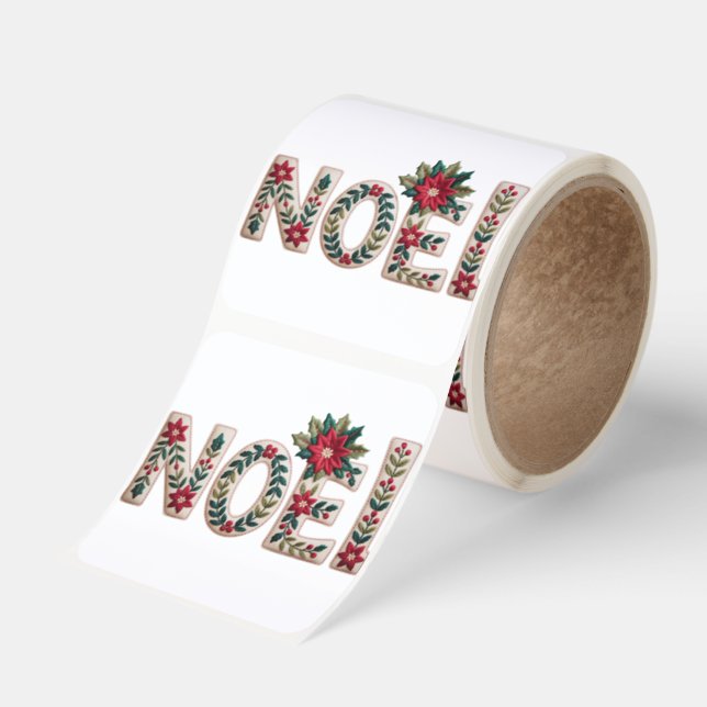 Noel Festive  Fyrkantigt Klistermärke (Rulle)