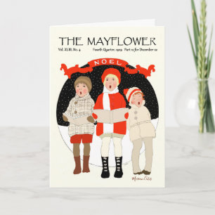 Noel för jul för Caroling barnvintage snö Helgkort