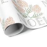 NOEL Gräs Cone Mönster White Presentpapper<br><div class="desc">Den här eleganten "NOEL" döper till helgdag med papper bakgrund med mönster av orange gräs och grönt gräs löv. Anpassa den efter dina behov. Du hittar matchande produkter i min butik.</div>