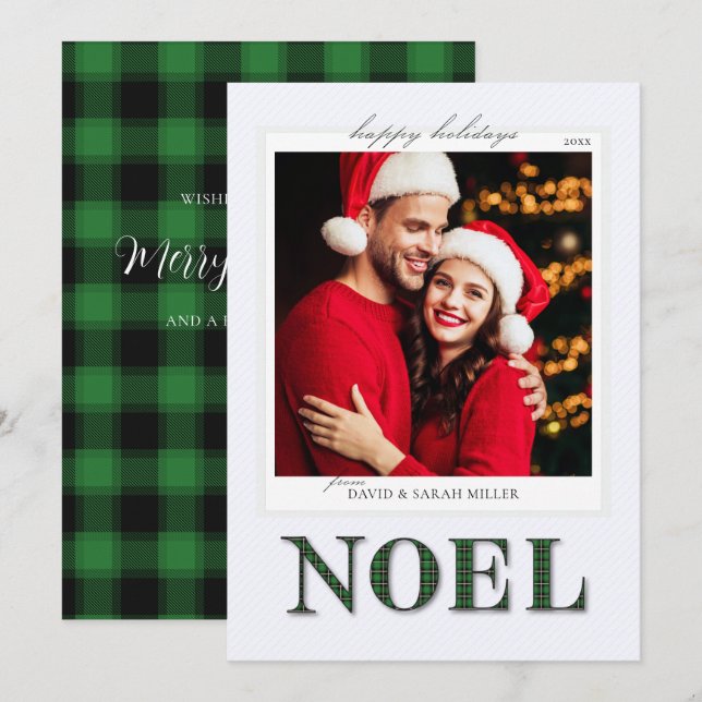Noel Grönt Play Mönster jul-Helgdag-kort Julkort (Fram/baksida)