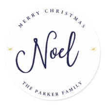 Noel | Guld Stars på julblått och vitt