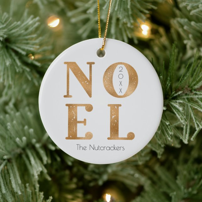 Noel Guld Typography julfoto Julgransprydnad Keramik (Träd)