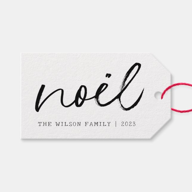 Noel Handwriter Family Simple CHRISTMAS Presentetikett (Framsidan (Horisontell))