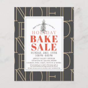 NOEL Helgdag Bake Sale Mörk Grått Flyer