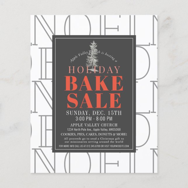 NOEL Helgdag Bake Sale White Flyer (Framsidan)