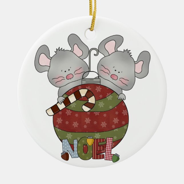 Noel Helgdag Mice jul Ornament (Framsidan)