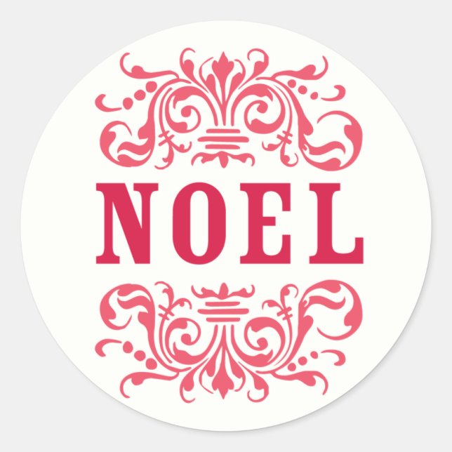 NOEL Helgdag Stickers Runt Klistermärke (Framsida)