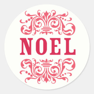 NOEL Helgdag Stickers Runt Klistermärke