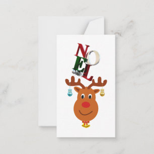 Noel Hjort Klockor Bauble Rudolf Snöflingor jul Anteckningskort