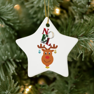 Noel Hjort Klockor Bauble Rudolf Snöflingor jul Julgransprydnad Keramik