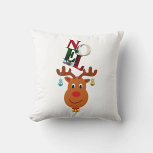 Noel Hjort Klockor Bauble Rudolf Snöflingor jul Kudde