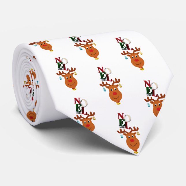 Noel Hjort Klockor Bauble Rudolf Snöflingor jul Slips (Rullad)