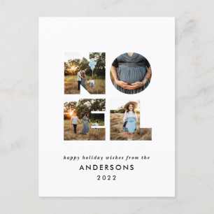 Noel-jul - fet modern 4-fotoenkel Helgdag Helg Vykort