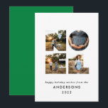 Noel-jul - fet modern 4-fotoenkel Helgdag Julkort<br><div class="desc">Färgstark ljus roligt Noel-jultypografi 4-fotodesign för helgdag. Röd,  grönt,  marinblått,  svart och rosa färgrutor tillgängliga.</div>