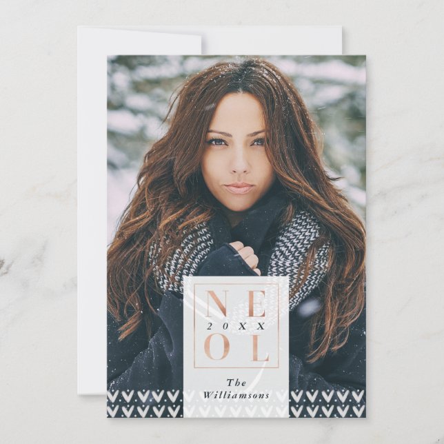 Noel Jul-Trendiget Minimalistiskt svenater | Foto Julkort (Framsida)