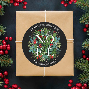 NOEL Julbär Hemgjord Jul Runt Klistermärke