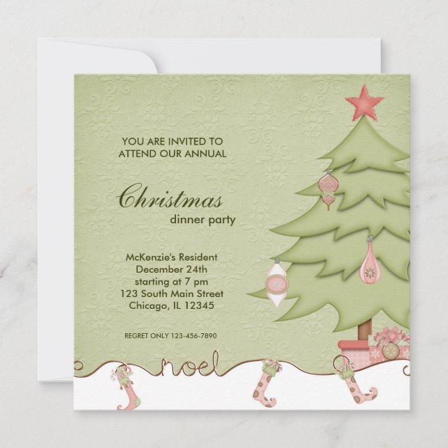 Noel Juldag Inbjudningar (Framsida)