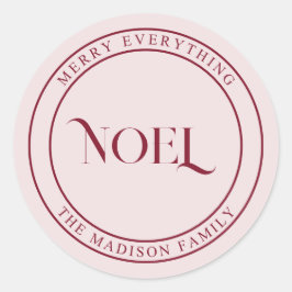 Noel Lekfull Vintage Jul Runt Klistermärke