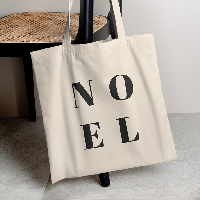 Noel | Modern Black Trendig Snyggt jul Tygkasse (Modern minimalist holiday bag created for timeless, practical, and fashionable Christmas style)