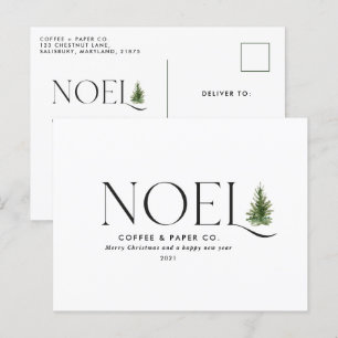 Noel modern typografi - jultid - Helgdag  Helg Vykort