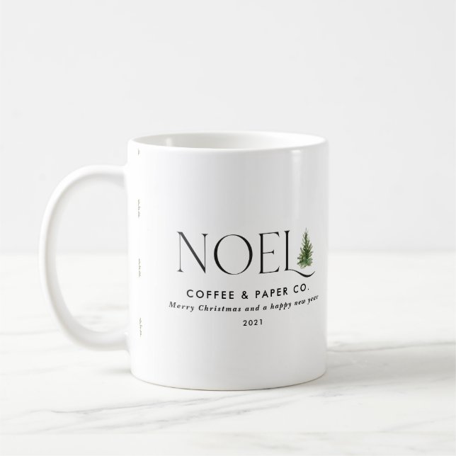 Noel modern typografi - jultid - Helgdag Kaffemugg (Vänster)