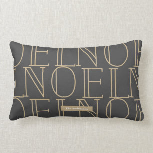 NOEL MÖNSTER MÖRK GRÅTT & GULD LUMBARKUDDE