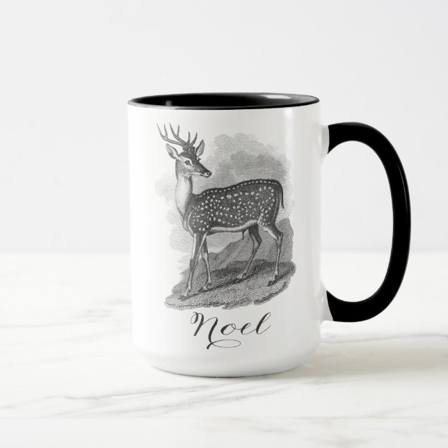 Noel mug with an beautiful antique deer etching. mugg (Höger)