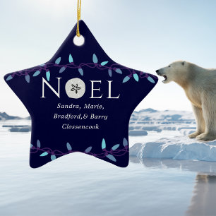 Noel Navy Blue Sand Dollar Nautical Jul Julgransprydnad Keramik
