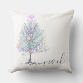 Noel pastel ljus julgran kudde