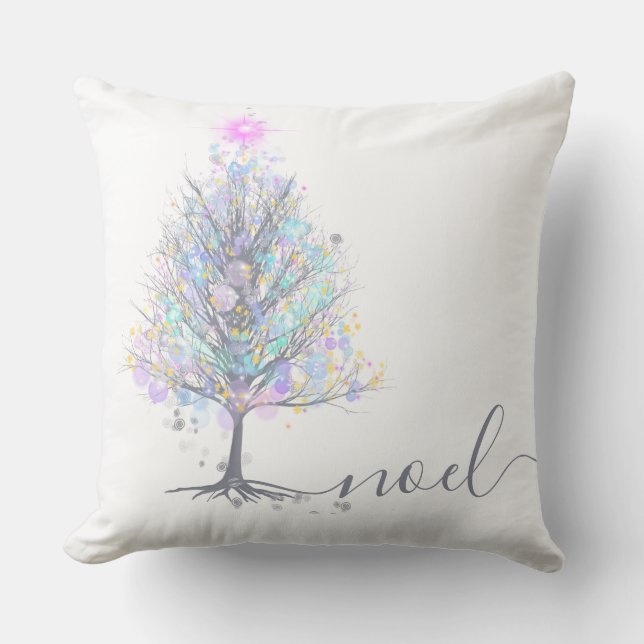 Noel pastel ljus julgran kudde (Framsida)