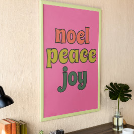 Noel Peace Joy Retro 1970-talet Stil Poster