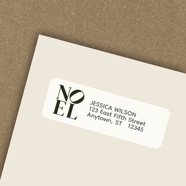 NOEL Pop Art Inspired Julens Returadress Etikett (Skapare uppladdad)