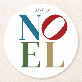 NOEL Pop Brev Art Inspired jul Underlägg Papper Rund