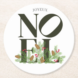 NOEL Pop Brev Art Inspired jul Underlägg Papper Rund