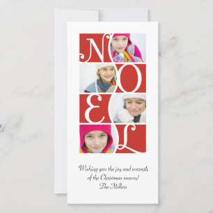 NOEL Puzzle i Rött julhälsningskort Julkort