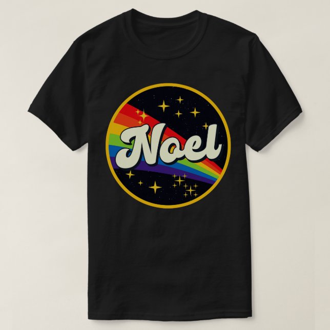Noel Rainbow in Space Vintage Style T Shirt (Design framsida)
