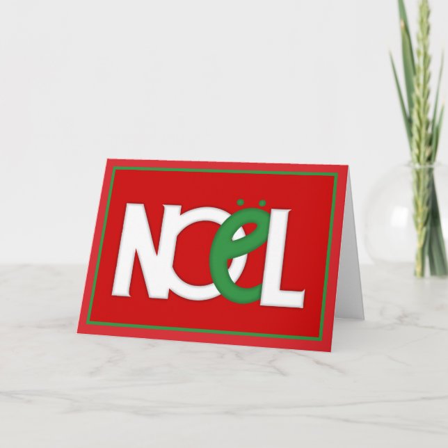 NOEL Red Fransk julkort Helgkort (Framsida)