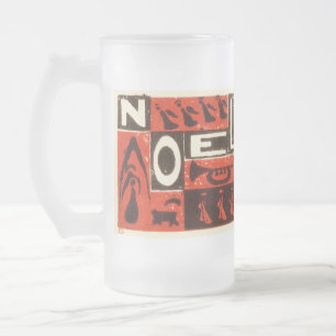 Noel Red Frostat Ölglas
