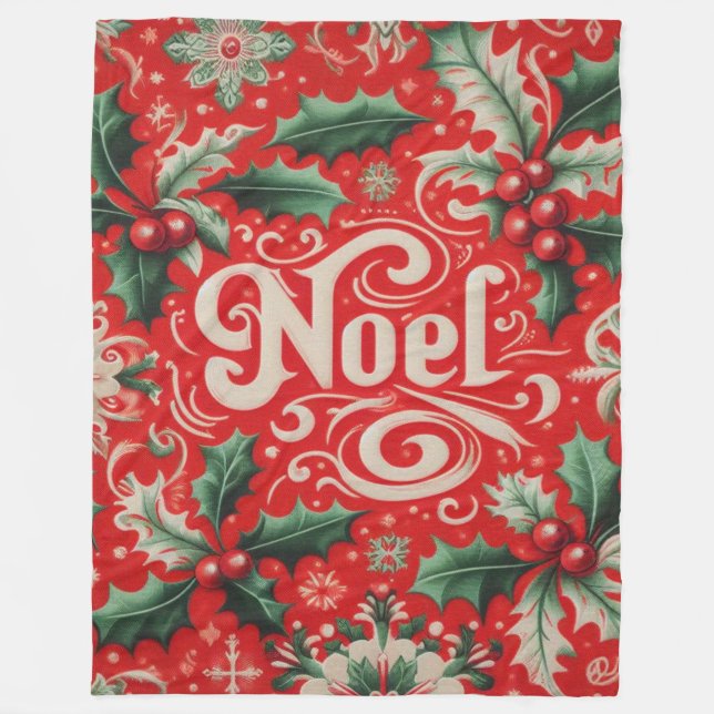 Noel Red & Grönt Fleecefilt (Framsidan)