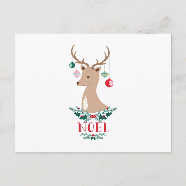 Noel Reindeer Vykort (Framsida)