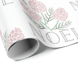 NOEL Rosa Gräs Cone Mönster White Presentpapper