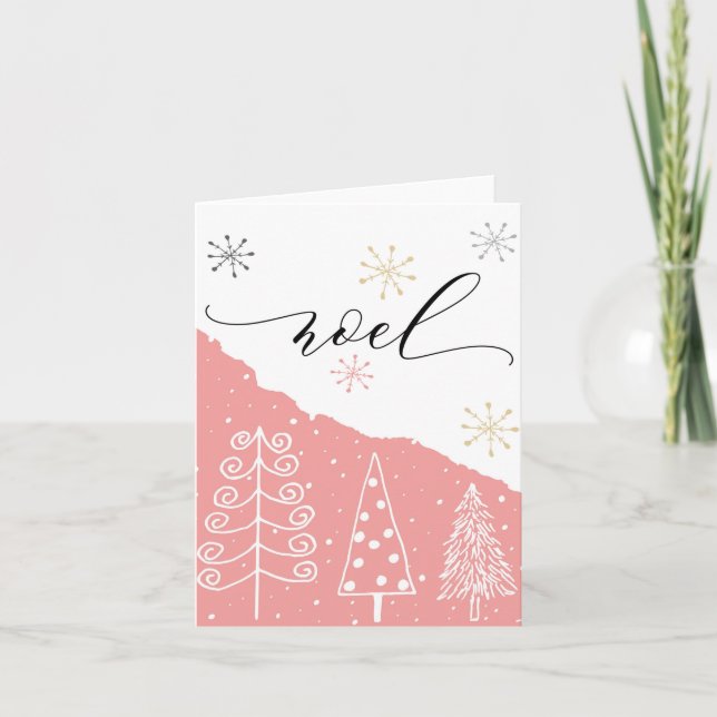 Noel Rosa Julgran-mappat Helgdag-kort Helgkort (Framsida)