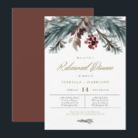 Noel Rustic Gräs Winter Wedding Rehearsal Middag Inbjudningar<br><div class="desc">Den här inbjudan till repetitionsmiddagen i bröllop innehåller rustik vattenfärg i gräs med nedsänkta burgundära blommigtar och ett elegant med guldfärgat calligraphy-skript. Du kan enkelt redigera de flesta ordalydelser för att matcha evenemangets behov och koppla ihop dem med andra objekt från NOEL-samlingen för att få ett fullständigt sammanhängande utseende.</div>