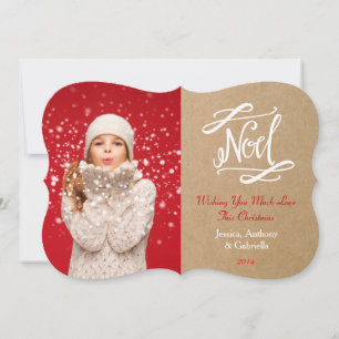 Noel Rustic Vintage Helgdag-fotokort Julkort