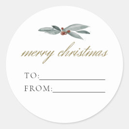 NOEL Rustic Winter Berry till från julgåva Runt Klistermärke