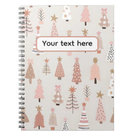 Noël Scandinave Sapins Roses Anteckningsbok