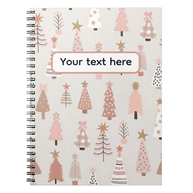 Noël Scandinave Sapins Roses Anteckningsbok (Framsidan)