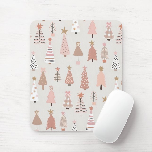  Noël Scandinave Sapins Roses Musmatta (Med mus)