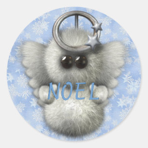 NOEL-snöängel Runt Klistermärke