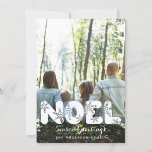 Noel Snöflingor Photo Helgdag Card Julkort